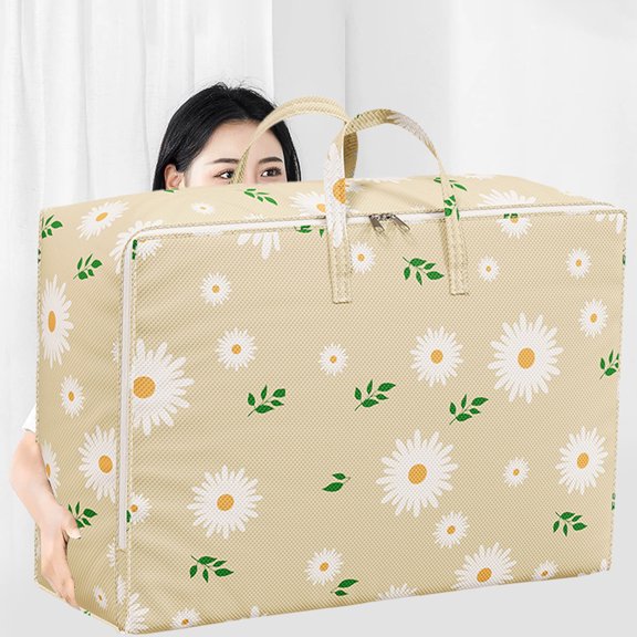 JingChun Clearance Under $2.00 Thickened Large Capacity Non Woven Fabric Duvet Storage Bag Portable Moving Bag with Handles Protection Agains Bedding Carrying Sack for Easy Packing