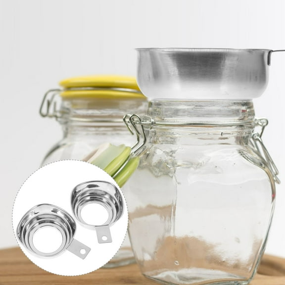 NIYANGLE Wide Mouth Steel Funnel Stainless Steel Powders Transfer Kitchen Tool Home Use 2 Pcs