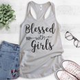 thumbnail image 2 of Blessed With Girls Tank Top, Ladies Racerback Tank Top, Girl Mom Tank, Mom Tank, Silver Gray, Medium, 2 of 3