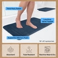 thumbnail image 6 of GORILLA GRIP Bathroom Rug, Soft Absorbent Memory Foam Shower Floor Mat, 24x17 Navy Blue, 6 of 10