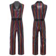 thumbnail image 2 of TiaoBug Men's Retro 70s Outfit Disco Dance Jumpsuit Sleeveless Shiny Metallic V-Neck Bodysuit Clubwear Rainbow L, 2 of 7