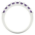 thumbnail image 5 of 0.63 ctw Wedding Band for Women - 18K White Gold Simulated Alexandrite Stackable Eternity Ring, 5 of 6