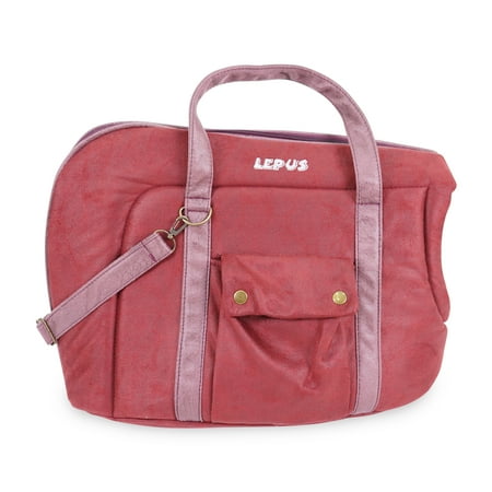 Small Pet Carrier for Small Dogs and Cats - Washable Semi-Open Pet Travel Tote Bag - Adjustable Strap Pet Carrier for Cat Travel Bag - 9.8 x 15.7 x 13 Inch - Burgundy