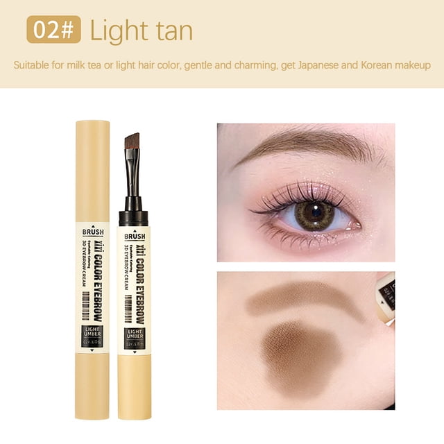 Fiudx Crema para Cejas, Diseño de Doble Cabezal Dos En Uno, Maquillaje Resistente Al Agua y Duradero, Cejas Finas Simuladas, Rutina de Belleza Diaria, para Amantes Del Maquillaje, Tamaño Compacto de