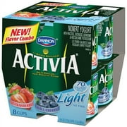 Activia Light Strawberry & Blueberry Fat-Free Yogurt, 4 oz, 8 count