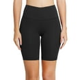 thumbnail image 5 of BALEAF Biker Shorts Women Yoga Gym Workout Spandex Athletic Running Volleyball Tummy Control Compression with Pockets 8" Black Size S, 5 of 7