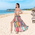 thumbnail image 6 of FORMRS Womens Long Sarong Beach Wrap Semi-Sheer Bikini Skirt Bathing Swimsuit Cover Up, Beige Jar, 6 of 7