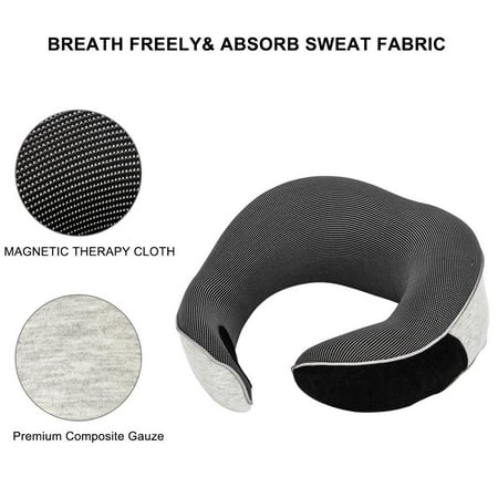 UBesGoo Memory Foam Neck,Memory Foam Comfort Neck Support Soft Velour Travel Cushion Pillow Grey