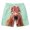 F-Mint Green, variant on Fun 3D Animal Face Print Mens Casual Shorts Elastic Drawstring Loose Summer Beach Shorts