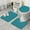 Teal Christmas Snowflake, variant on Pink Breast Cancer and Pioneer Flower Bathroom Rugs Sets 3 Piece,Toilet Cover Set,Absorbent Non Slip Bathroom Mats Sets with U-Shaped Contour Rug Toilet Rug Set