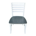thumbnail image 6 of International Concepts Set of Two Cosmo Roma Solid Wood Dining Chair in White/Heather Gray, 6 of 8