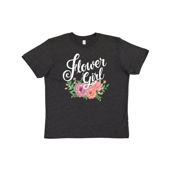 Inktastic Flower Girl Hand Lettering with Flowers Illustration Youth T-Shirt