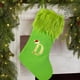 thumbnail image 5 of Media navideña grande de punto - Diseño de alfabeto verde peludo, calcetín regalo navideño de 18,5" para decoración de la repisa de la chimenea, 5 of 6