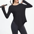 thumbnail image 2 of SELONE Women Black Swimsuit Cover up Tops Long Sleeve Split Bathing Suit Crew Neck Thumb Hole Breathable Outerwear L, 2 of 7