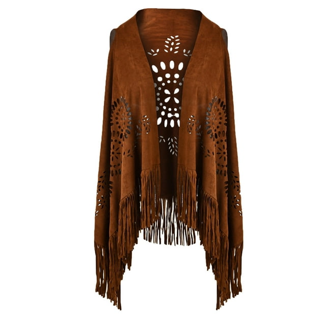 Chal de invierno para mujer, color liso, de gamuza, con flecos, bufanda chal para mujer