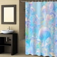 thumbnail image 2 of Fabric Shower Curtain Iridescent Blue Mushroom Butterfly Abstract Art Shower Curtains with 12 Hooks Waterproof Machine Washable Bath Curtains for Bathroom, 36 x 72in, 2 of 6