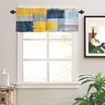 thumbnail image 2 of Blue Gray Yellow Oil Painting Valances for Windows Abstract Art Rod Pocket Curtain Valance Window Treatment Short Curtains for Kitchen Living Room, 42"x18", 2 of 5