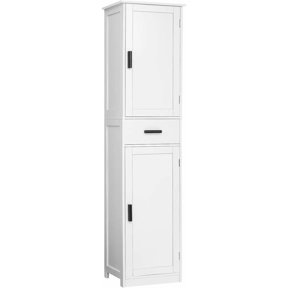 67'' Tall Bathroom Cabinet, Storage Cabinet with 4 Shelves & 2 Doors, Narrow Storage Cabinets for Bathroom, Living Room, Home Office, White