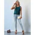 thumbnail image 4 of Women'S Silk Satin Tank Top Summer Business Casual Outfit 2025 Sleeveless Work Dressy Shirt Blue XL, 4 of 7