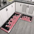 thumbnail image 3 of Kitchen Rug Set of 2 Absobent Christmas Kitchen Mats for Floor,Happy Christmas Stripe Candy Home Kitchen Floor Mat for Bathroom,Room Cooking (47x17+30x17 Inches), 3 of 7