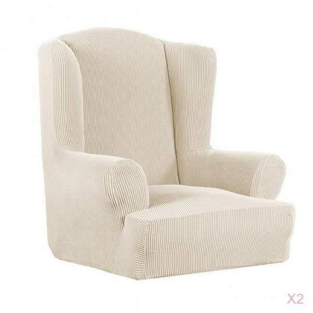 2pcs Spandex Jacquard Funda de Sillón Wing Back Silla Reclinable Sofá Funda