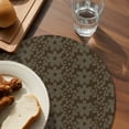 thumbnail image 3 of Brown Golden Floral Round 13 Inch Placemats Set of 6, Modern Abstract Art Spring Flowers HeatResistant Non Slip Place Mats for Dining Table, Wipeable Braided Kitchen Table Mats for Housewarming, 3 of 9