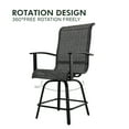 thumbnail image 3 of Grand Patio Outdoor Swivel Bar Chairs Set of 6, Counter Height Bar Stools Patio Bistro Set Metal Frame for Garden, Black&Grey Plaid, 3 of 8