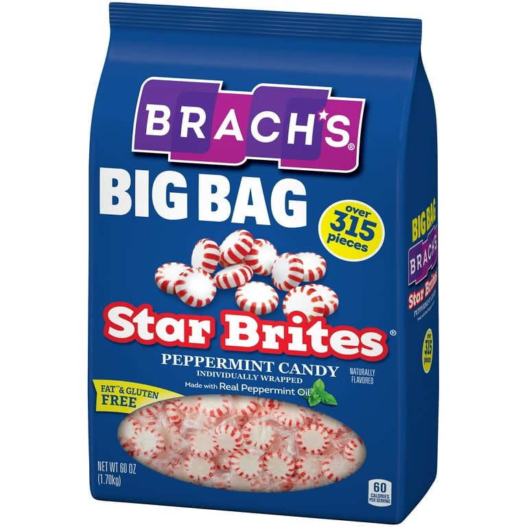 Brach's Star Brites, Individually Wrapped, Peppermint Candy, 60 oz