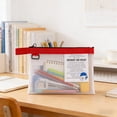 thumbnail image 4 of Red Pvc Clear Handbag Zipper File Bag For Student A4 Storage 1Pc, 4 of 7