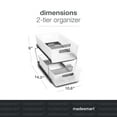 thumbnail image 2 of madesmart Two-Tier Organizer with Dividers, Frost, Grey, 2 of 5