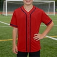 thumbnail image 2 of HVOBTTY Summer Toddler Boy's Short Sleeve V-Neck T-Shirt Solid Color Mesh Baseball Sport Casual Wear Top, 2 of 5