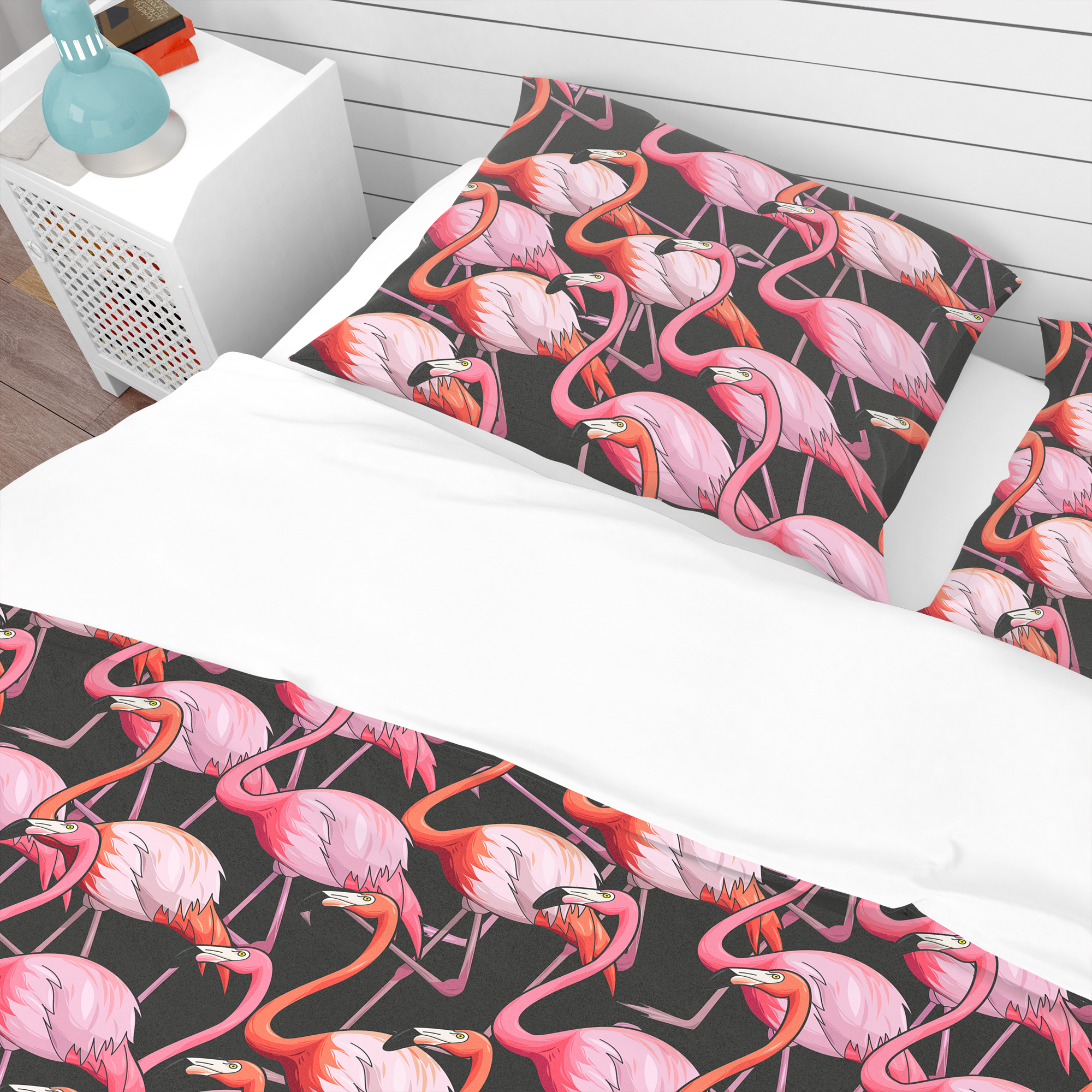 Designart 'Colorful Flamingo' Tropical Duvet Cover Set