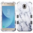 thumbnail image 2 of Kaleidio Case For Samsung Galaxy J7 Crown, J7 Aero, J7 Aura, J7 Top, J7 Eon [TUFF Armor] Impact Shockproof 3-Piece Dual Layer Rubber Cover w/ Overbrawn Prying Tool [White Marble Design], 2 of 7