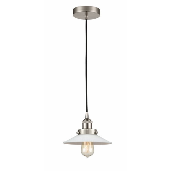 616-1PH-SN-G1-LED-Innovations Lighting-Halophane - 1 Light Mini Pendant In Industrial Style-8 Inches Tall and 8.5 Inches Wide Brushed Satin Nickel