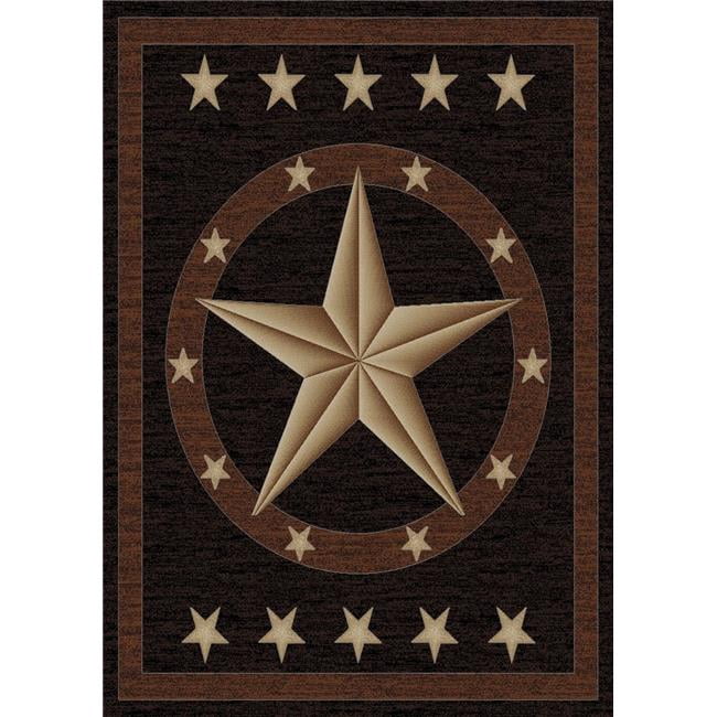 Mayberry Rug HS3683 5X8 Tapis de Zone 5 Pi. 3 Po. x 7 Pi. 3 Po. Hearthside Western Star Ebony
