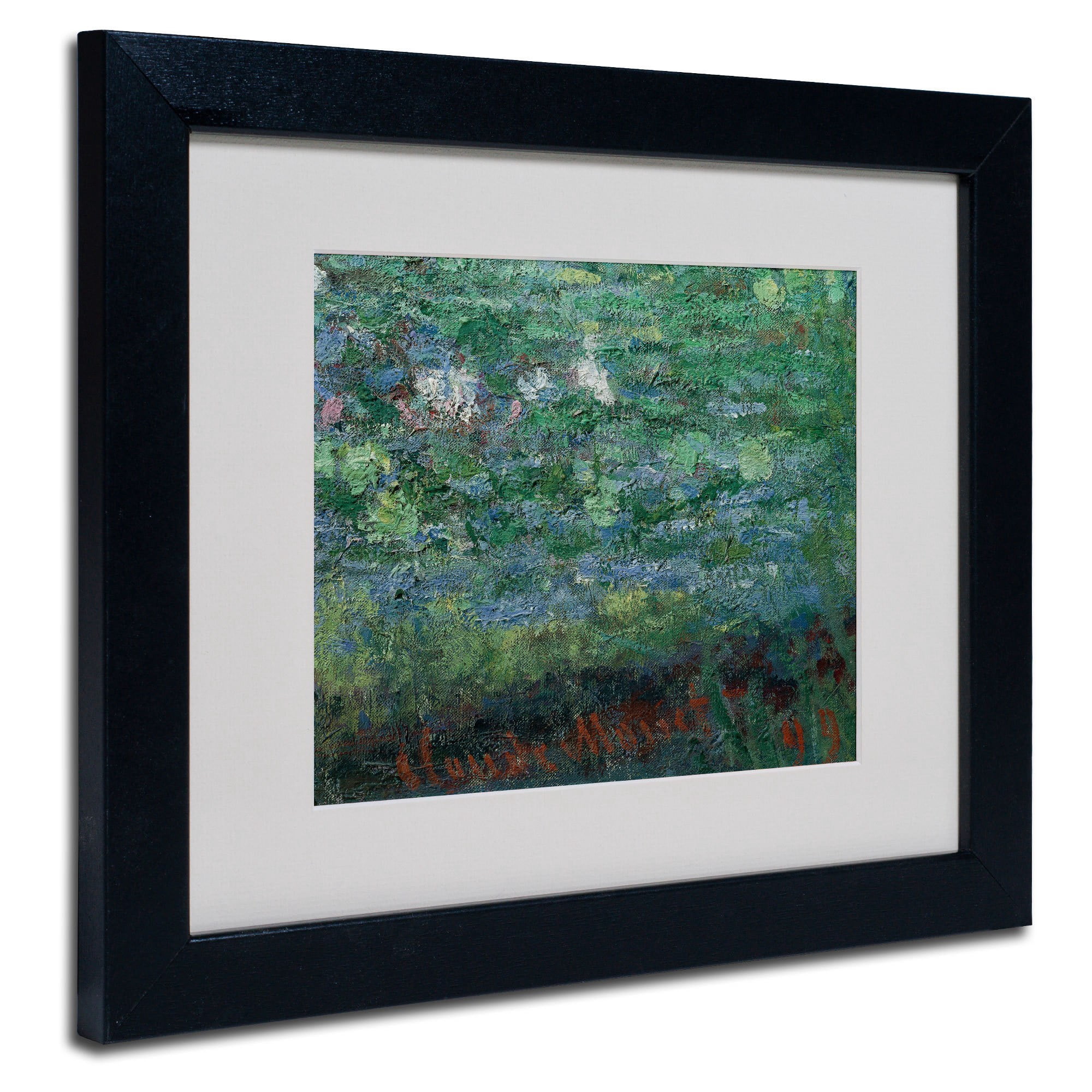 Trademark Fine Art "The Waterlily Pond Green" Canvas Art by Claude Monet, Wood Frame