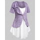 thumbnail image 2 of Talla grande Tamaño de Tinte Faux Twinset Tee Rosegal Camisetas tallas grandes, 2 of 5
