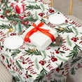 thumbnail image 2 of Christmas Tablecloth Holly Jolly Rectangle Table Cloth Washable Holly Berry with Leaves Table Cover for Xmas Holiday Party Picnic Dinning Table Decor, 60 x 102 Inch, 2 of 5