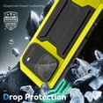 thumbnail image 6 of Dteck for iPhone 17 Pro Max Case, Military-Grade Drop Protection Metal Silicone Heavy Duty Case with Screen Protector Tempered Glass, Camera Control Button Rugged Tough Shell with Stash Stand,Yellow, 6 of 8