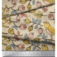 thumbnail image 3 of Soimoi Pink Viscose Chiffon Fabric Artistic Bird & Floral Print Fabric by Yard 42 Inch Wide, 3 of 3