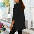 thumbnail image 6 of Dagugfen Tunic Tops for Women Loose Fitted 3/4 Sleeve Crew Neck Long Shirts Side Slit Casual Leisure Shirts Solid Color, 6 of 7
