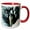 Red/White, variant on 3drose, a Gray Wolf in the Snow, 11oz Two-tone Red Mug