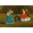thumbnail image 2 of Homer, Winslow 24x17 Gold Ornate Wood Framed with Double Matting Museum Art Print Titled - Croquet Scene, 2 of 4