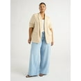 thumbnail image 2 of Scoop Women's and Women’s Plus Relaxed Ultimate ScubaKnit Blazer with Scrunch Sleeves, Sizes XS-4X, 2 of 5