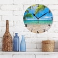 thumbnail image 3 of GZHJMY Summer Tropical Palm Beach Wall Clock,Silent Non Ticking 10 Inch Battery Operated Round Wall Clocks for Kitchen,Home,Bedrooms,Office Decor, 3 of 6