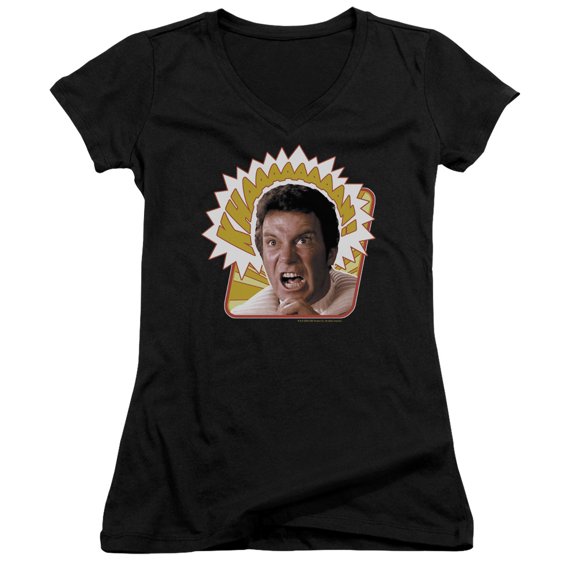 Star Trek Khaaaaaan Junior Women's V-Neck T-Shirt Black