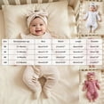 thumbnail image 4 of NOLDARES Newborn Baby Girl Clothes Jumpsuit Set Ruffle Romper Headband One-Piece Coming Home Outfits Fall Clothes,A1120-Beige, 4 of 9