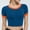 #233-Blue, variant on Womens Tops Short Sleeve Slim Fit Crew Neck Colorblock Raglan Sleeve Cropped Solid Soft Stretchy Sporty Shirt for Workout Gift
