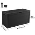 thumbnail image 2 of Dextrus 100 Gallon Spacious Resin Outdoor Storage Box for Patio Essentials, Outdoor Pillows, Landscaping Equipment, and Pool Accessories - Weatherproof, Secure (Black), 2 of 6