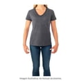 thumbnail image 4 of Playera Fruit Of The Loom para Mujer, Cuello V Manga Corta Obscuro Jaspe Gris Talla CH, 4 of 4